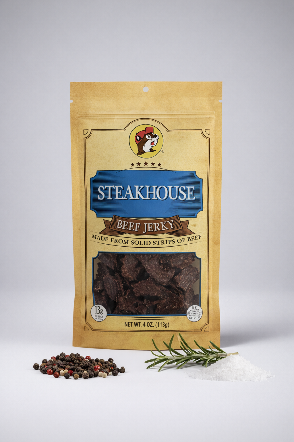 Buc-ee's Steakhouse Beef Jerky bag